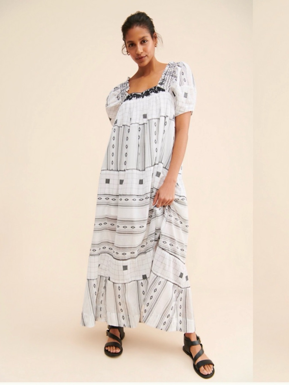 Free People - Jamie Geometric Embroidered Maxi Dress